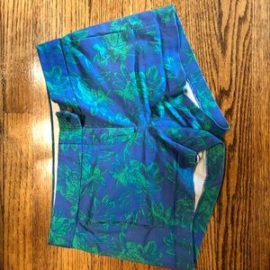 J crew blue and green Hawaiian shorts